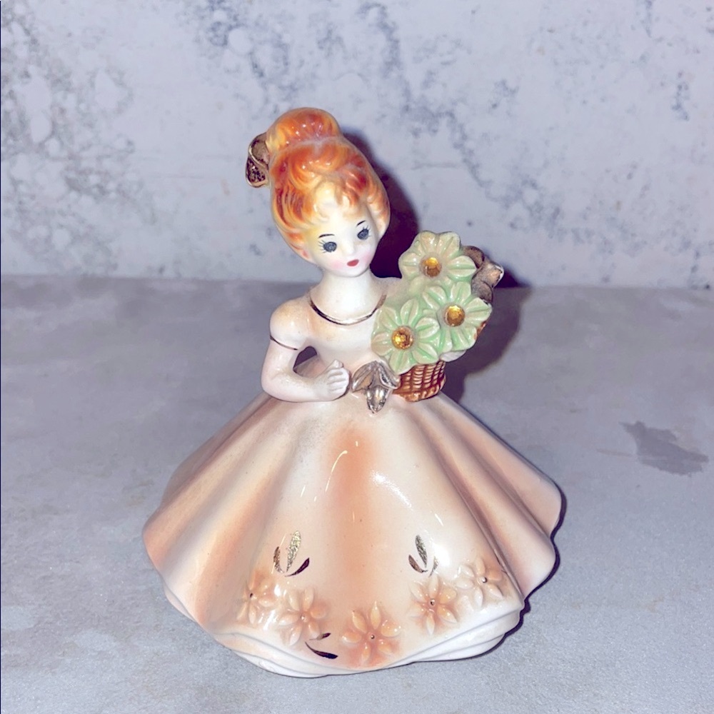 Vintage Josef Originals Figurine Statue Circa 1960’s Emerald Birthstone For May
